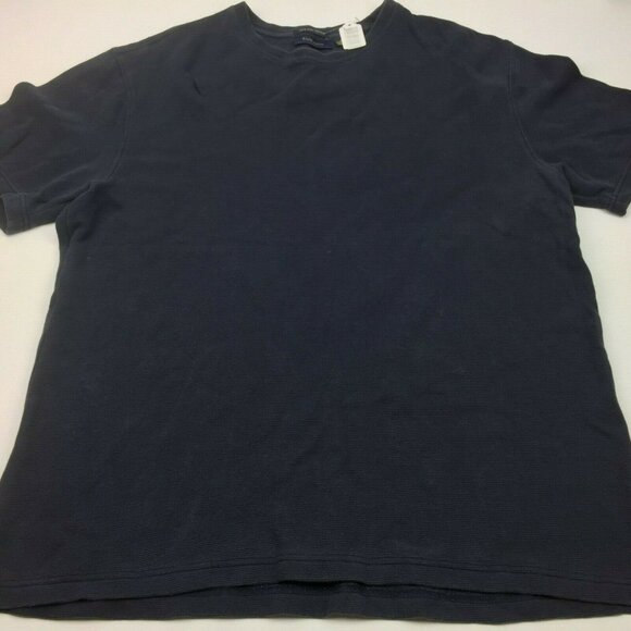 Club Room Mens Navy Blue Ribbed Short-Sleeve Crewneck T-Shirt  Size XL - Picture 2 of 7